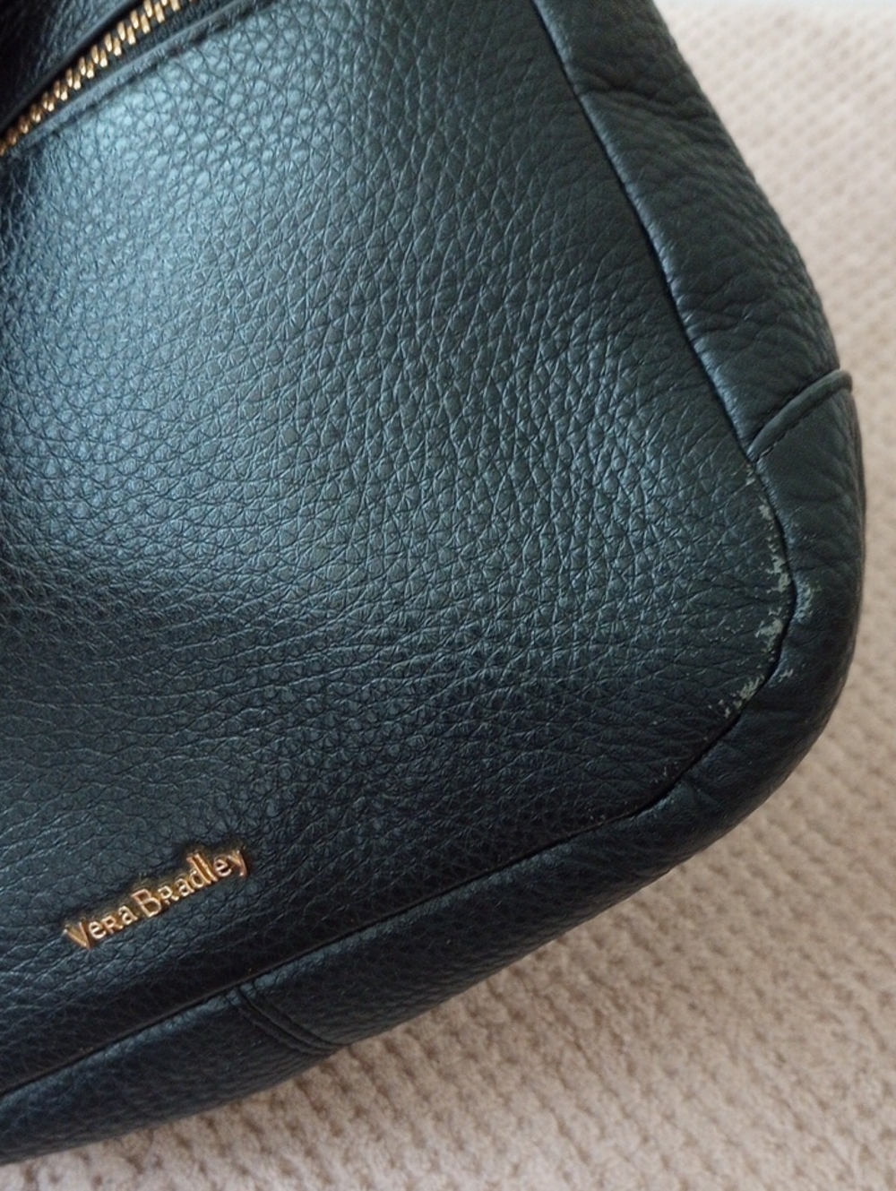 Vera Bradley Pebble Leather Hobo Crossbody Bag - Picture 10 of 11